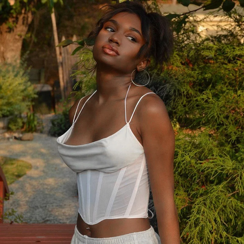 Оптовая продажа, новый стиль, облегающий кружевной полый топ в виде рыбьей кости