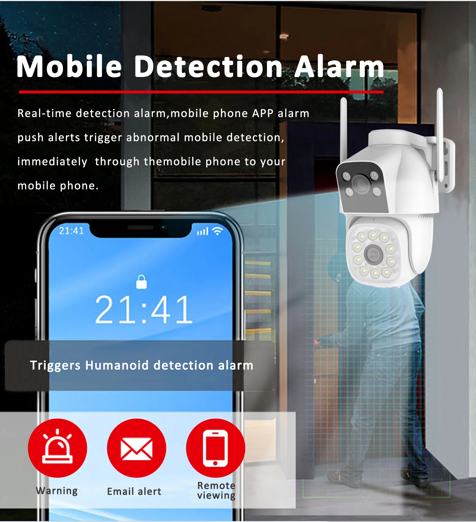 FOSVISION HD 3MP Outdoor Wireless Camera Two Way Audio Microphone Speaker Smart Wifi IP Camera Full Color with Audio