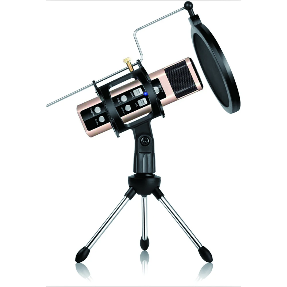 Портативный портативный микрофон караоке прямая сеть вещания Встроенный со звуковой картой микрофон для мобильного телефона компьютерный микрофон