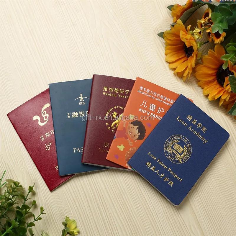 Wholesales Customized Paper Small Passport Printed with Full Color , Pvc cover passport book printing service