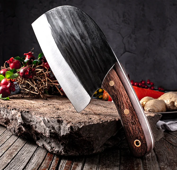 Outdoor Camping Chopper Butcher Knife Hand Forged Butcher Cleaver Knife Full Tang Meat Cleaver