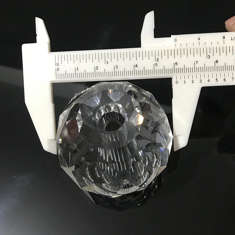Machine Cut  Crystal Faceted Ball with through  hole