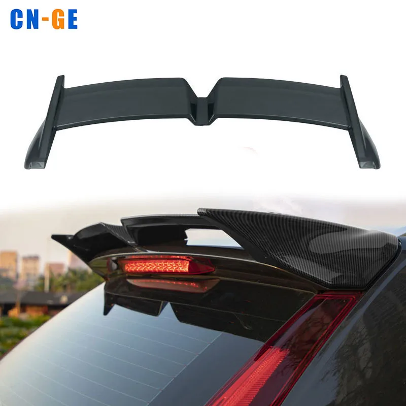 Plastic ABS gloss Black or Carbon fiber look rear spoiler extension Parts for Volvo XC60 2018-2020