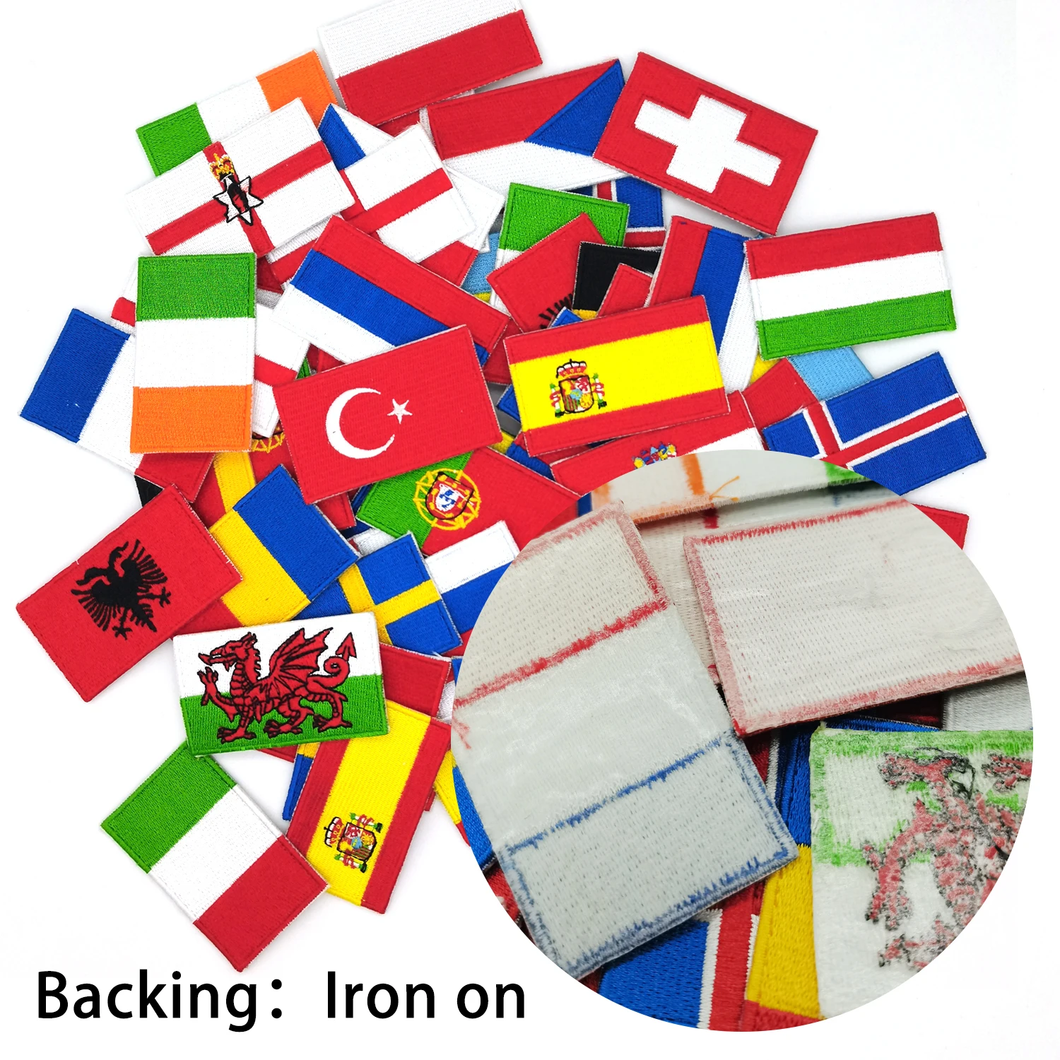 
Factory direct sale custom full embroidery military patch country flag 