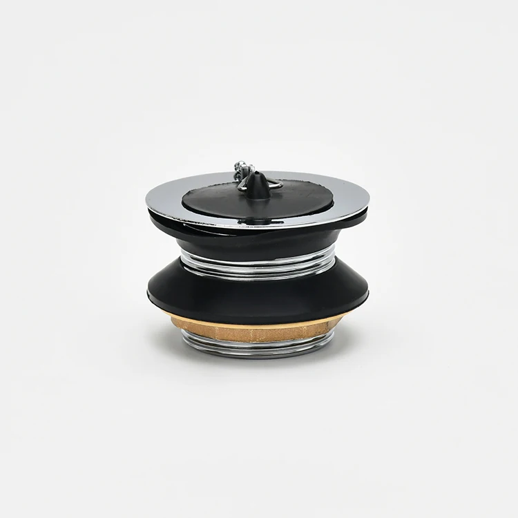 SANIPRO Luxurious G1 1/2 Stainless Steel Basin Waste Click Clack Bathtub Sink Plug Drain with Brass Chain