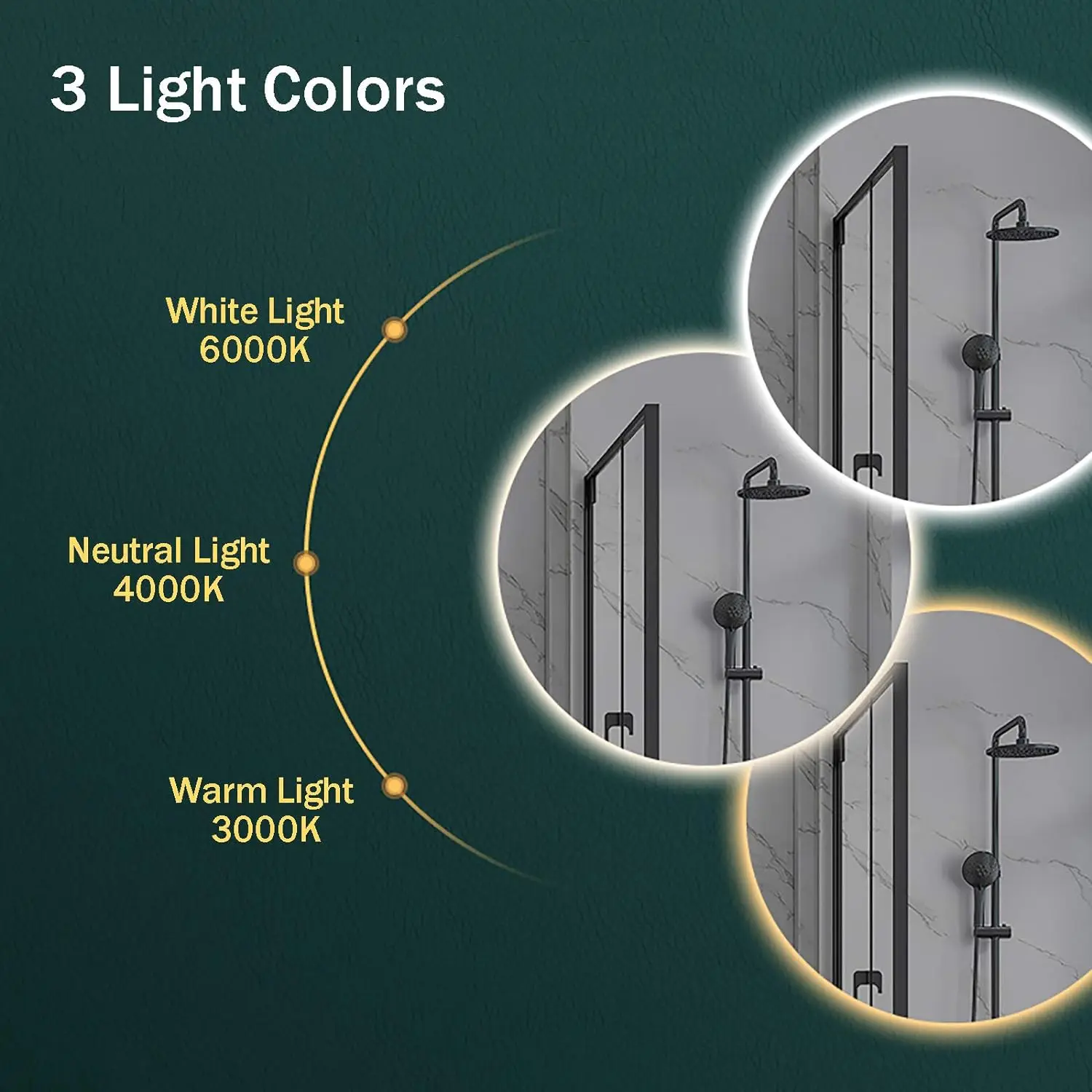 CF BLM1003 Modern Round Led Mirror Wall Mounted Touch Switch Screen Smart Mirror Silver Led Light Bathroom Mirrors with light