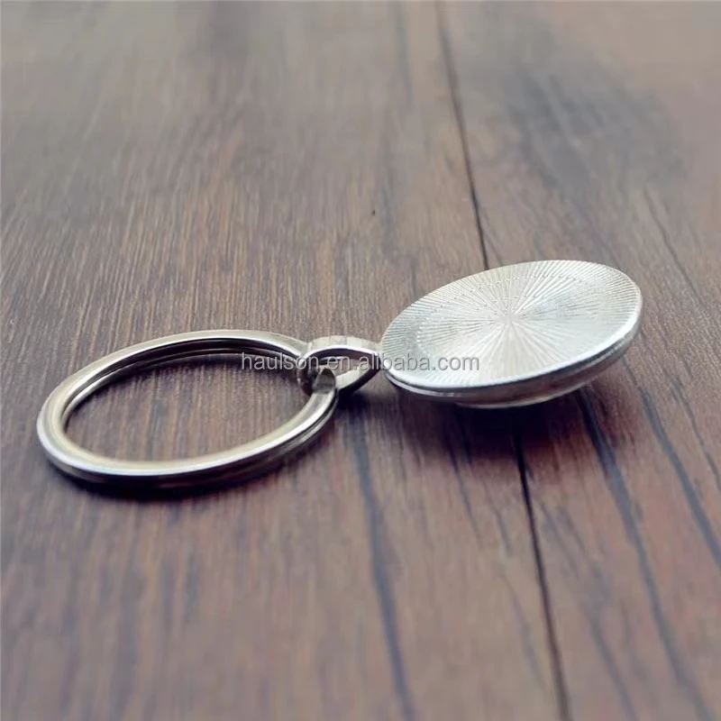 Professional Custom Double-Sided UV Printed Epoxy Metal Keychain Stainless Steel Engraving Photo Key Pendant Decoration
