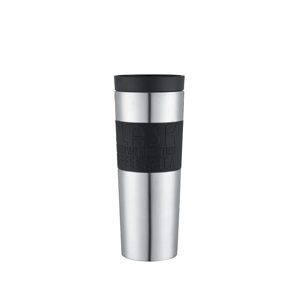 New Hot sale High Quality Double wall stainless steel travel mug  with rubber ring auto mug 500ml