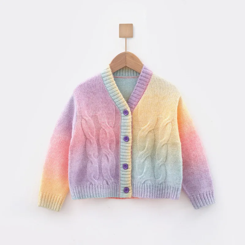 Professional knit casual Sweater girls clothes Girl cardigan for wholesales