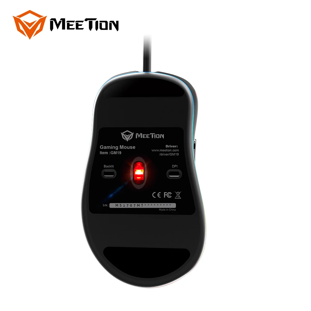 MeeTion GM19 Gamer Wired Illuminate Glowing Light Rbg Pro Oyuncu Led Drivers Usb 7D Gaming Mouse