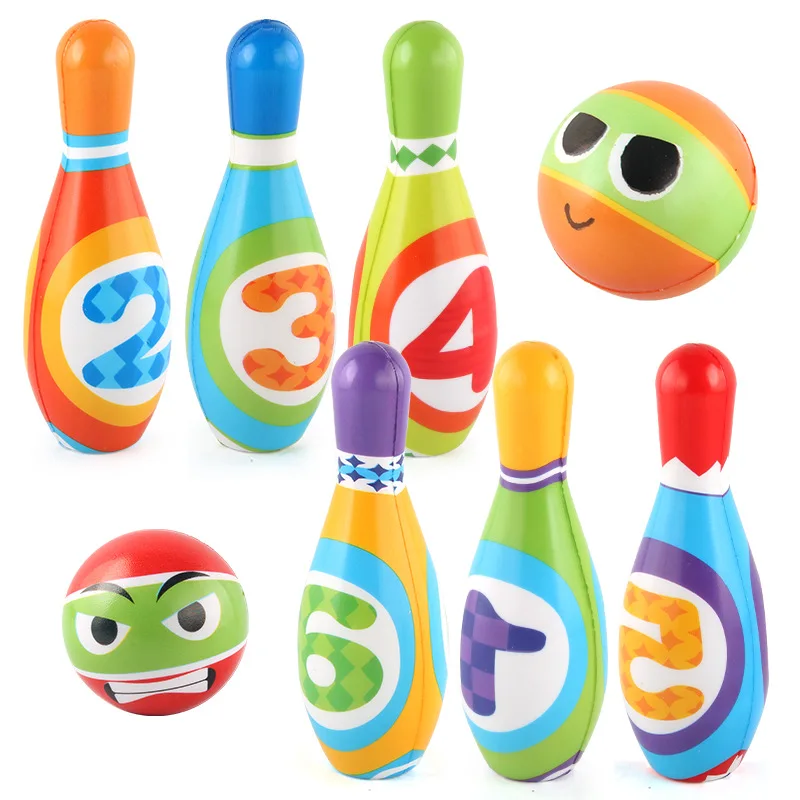 sports toys Solid cotton bowling PU ball parent-child interactive two-person competition indoor and outdoor sports products