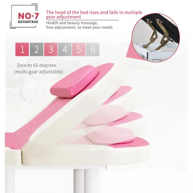 Cheap Luxury Body Therapy Spa bed Salon Cosmetic Eyelash  Pink Beauty Facial Massage Bed