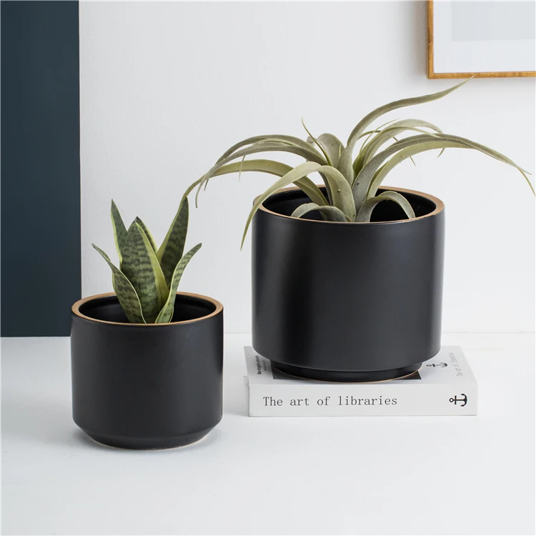 Wholesale matte colored modern nordic style home decor indoor large floor ceramic succulent planter plant flower pot in bulk