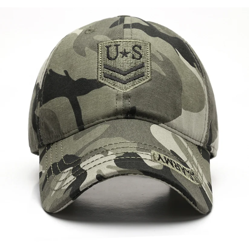 
Custom USA Flag Camouflage Tactical Baseball Cap Army Embroidery Cotton Hat 