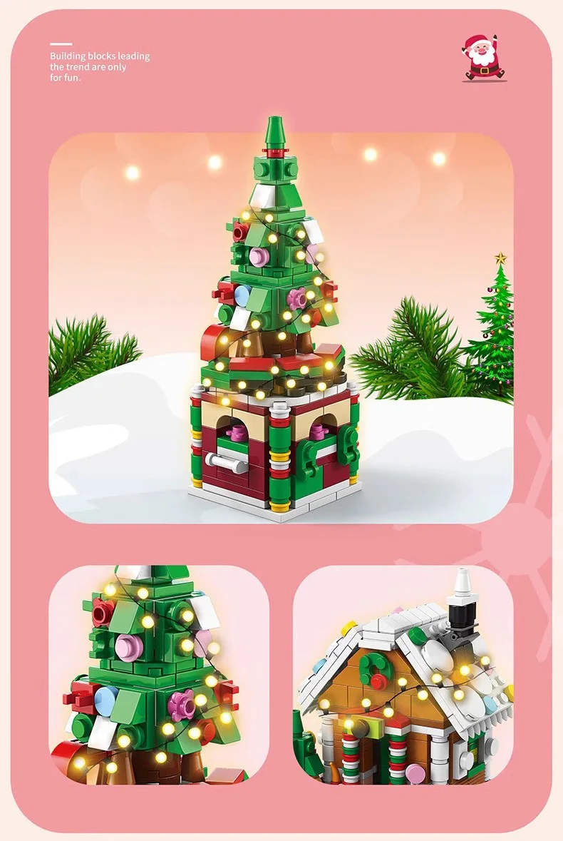 2024 Hot Selling Christmas Decoration Mould King Village Diy Toy Set Christmas Building Blocks Set Toys