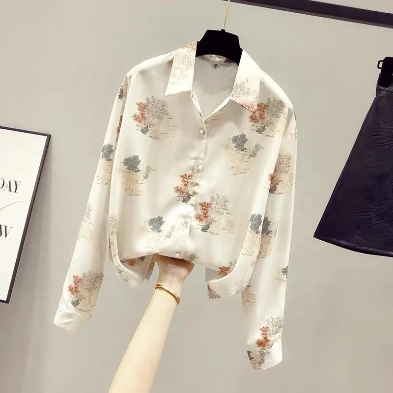 Spring Full Sleeve Chiffon Shirts Women DOT Casual Blouse Ladies Sweet Clothing Clothes Women Wholesale
