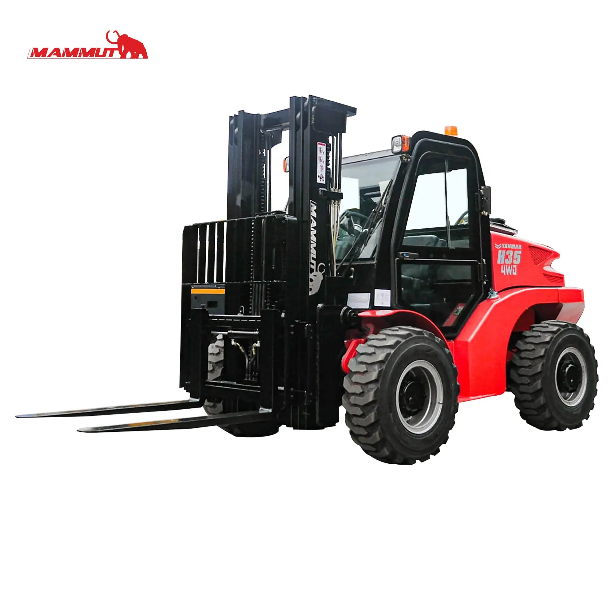 3.5ton 4*4 триплекс мачты 4500 мм Подъем дизельный двигатель Гидравлический вилочный погрузчик для пересеченной местности с вилы