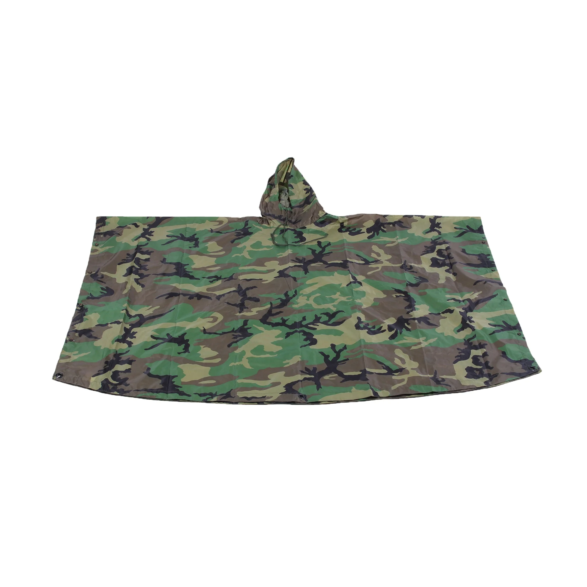 poncho - Emergency Tent, Shelter, Multi Use Rip Stop Camo Survival Rain Poncho