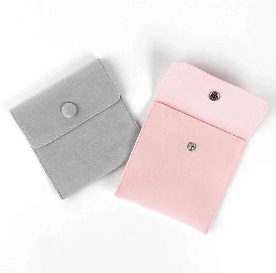 NEW MOQ 100Pcs Small Velvet microfiber Design Jewelry Packing Pouch Velvet Custom Jewelry Pouch