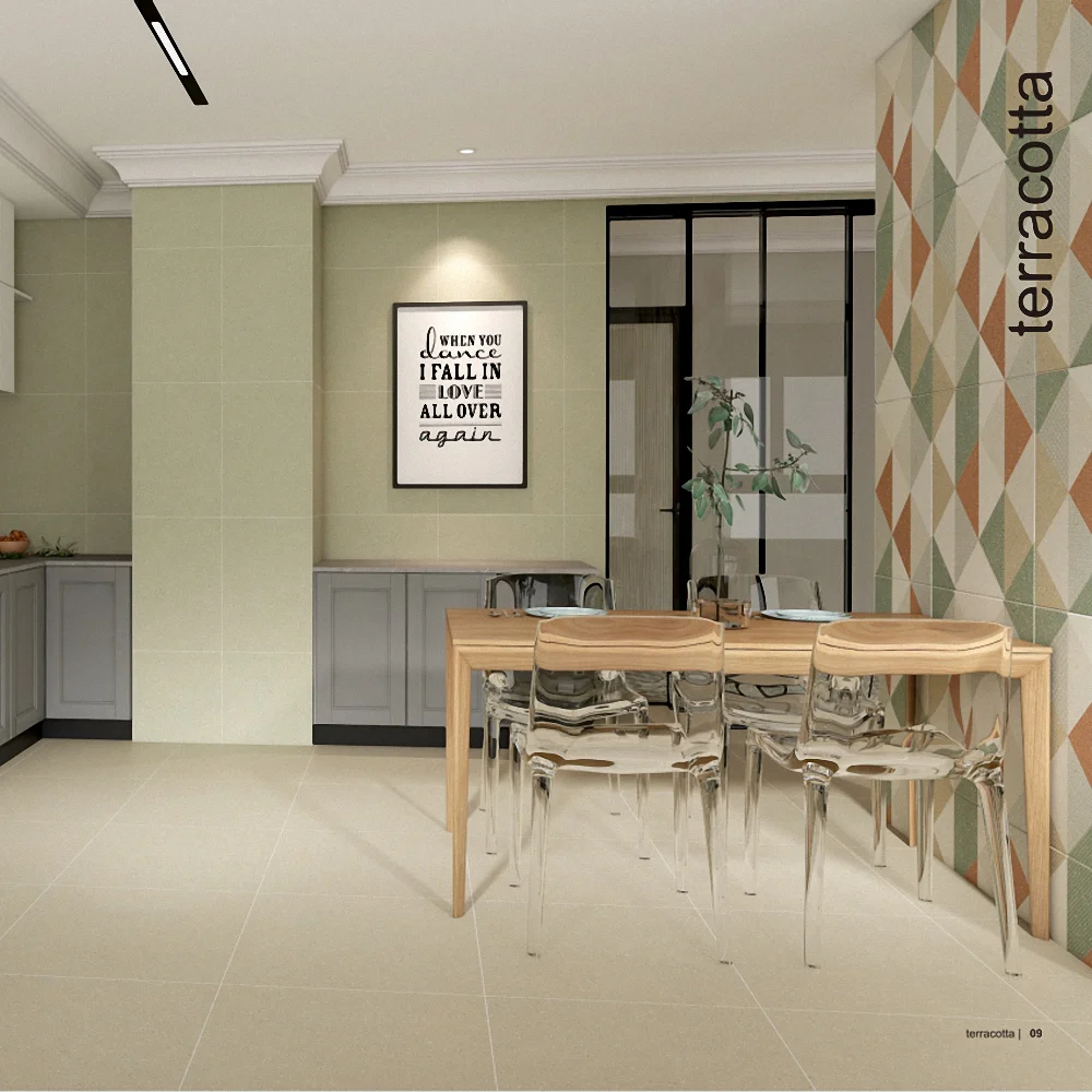Colorful triangle Terracotta series rustic floor and wall tile for bathroom and dinner room