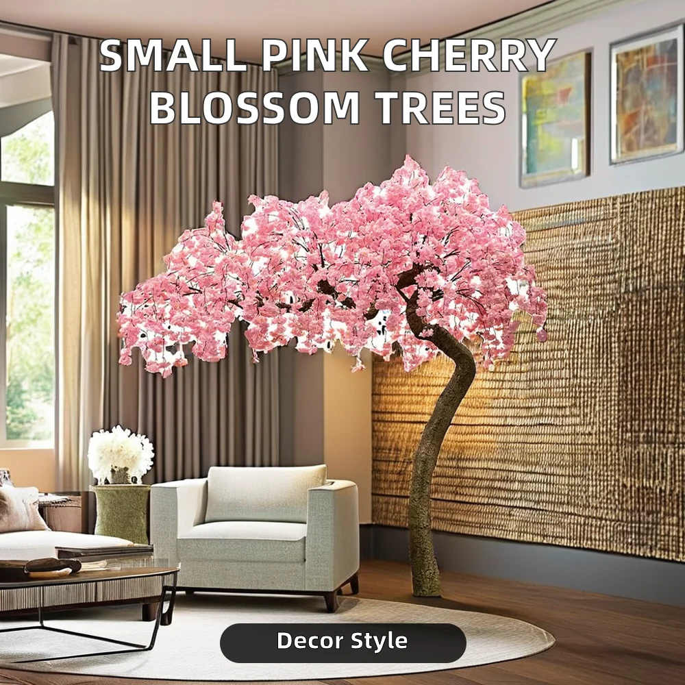 Artificial Cherry Blossom Trees Small Decorative Plastic Flowers for Christmas Style Plant Pattern