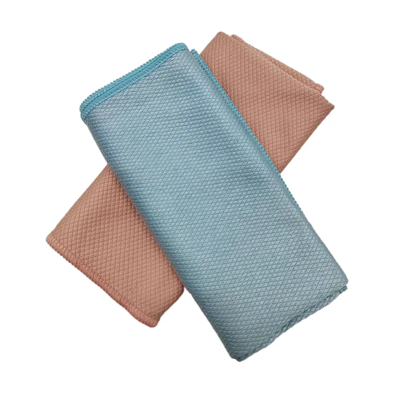 Super Water Absorbent Custom Logo Easy Clean Microfiber Fish Scale Kitchen Use Tea Towel Set