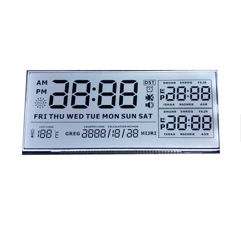 7 Segment Lcd Reflective Display Custom Numeric Lcd TN Display Panel