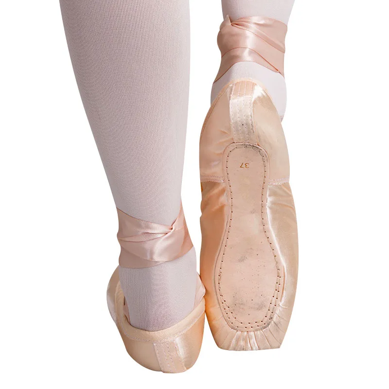  In-stock ready to ship wholesale full sole satin ballet pointe shoes for sale