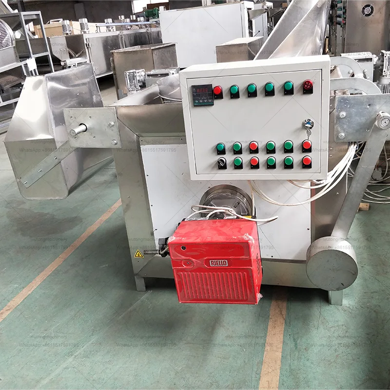 Half Fried Potato Production Line Fried Food Equipment Lpg Gas Corn Dog Turkey Spiral Potato Chips Fryer Machine With Water Oil