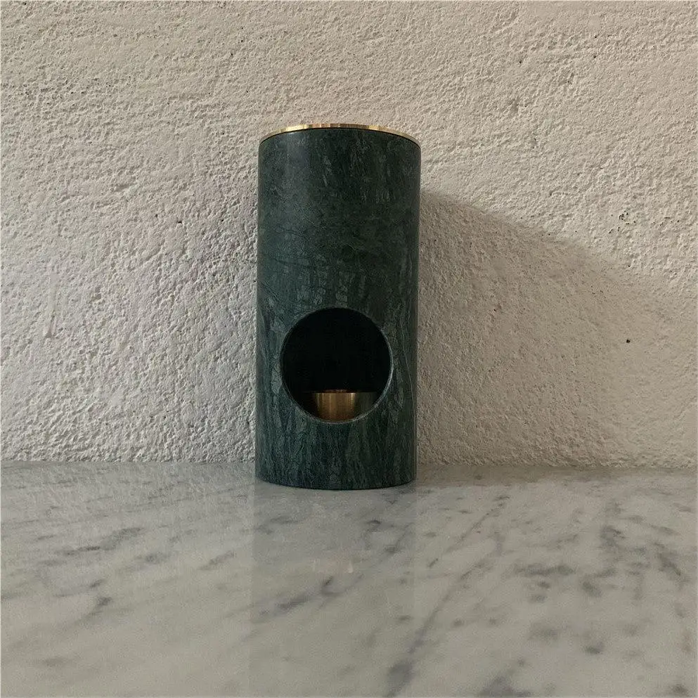 SHIHUI Natural Marble Candlestick Holder Custom Logo Round Decorative Marble Candle Jar for Home Decor Wholesale