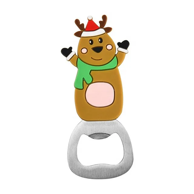 Creative Cute Silicone Cartoon Soft Rubber Bottle Opener Portable Christmas Gift for Beer and Wine Corkscrews & Openers