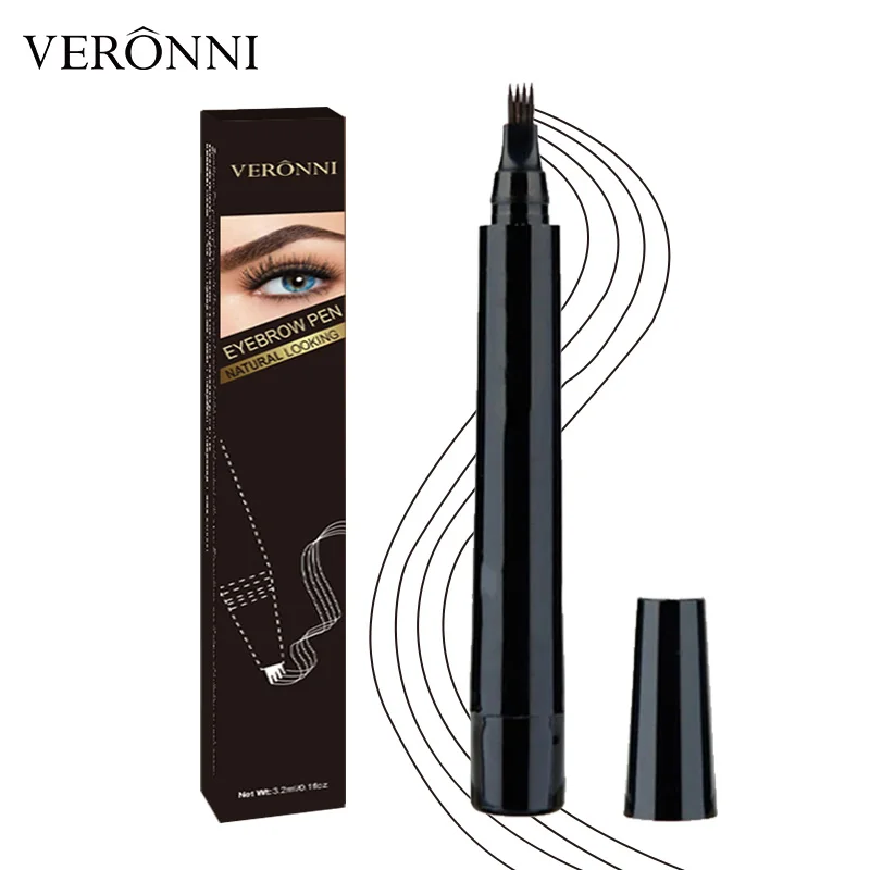 Natural Eyebrow Shape 3D Microblading Eyebrow Pencil Waterproof Fork Tip Eyebrow Tattoo Pencil Long Lasting Liquid Eye Brow Pen