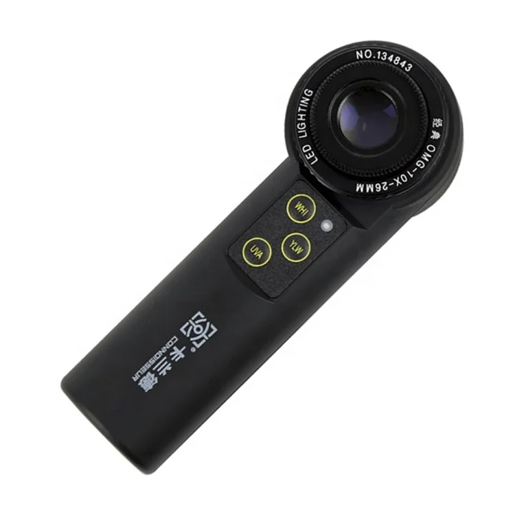 Shadowless LED Handheld Magnifier Achromatic Loupe Antique Diamond Gemstone Jewelry Watch Identification Instruments Tools