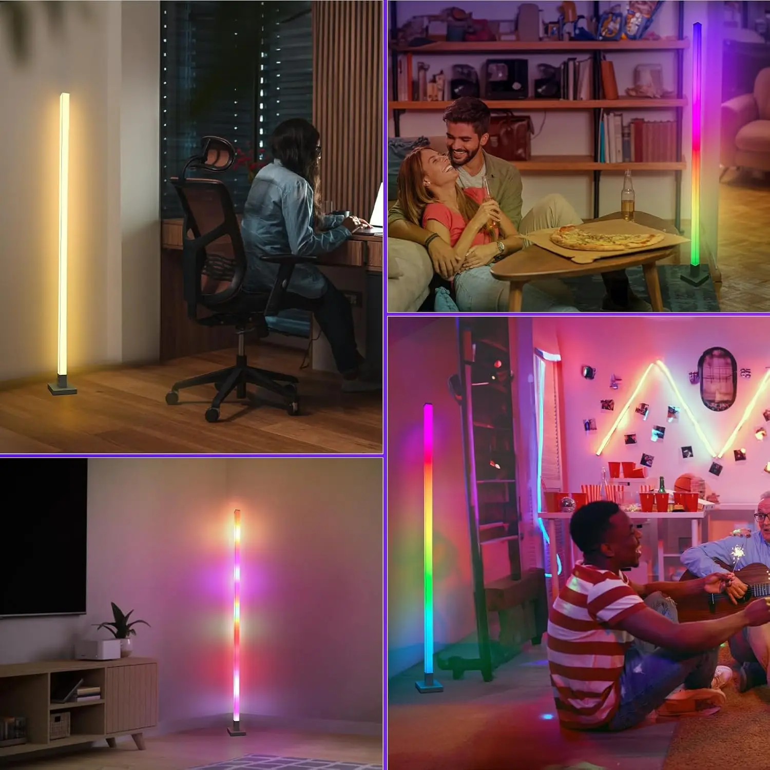Современный умный светодиодный напольный светильник RGB + IC 16 миллионов цветов для спальни гостиной студии