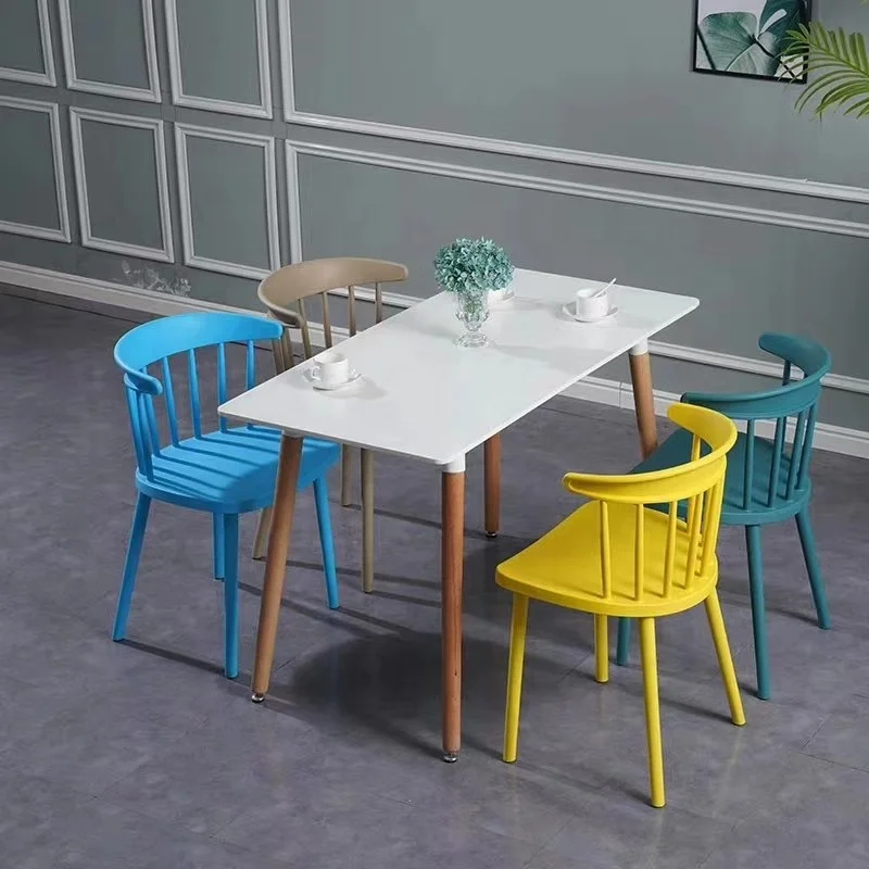 Low Fixed backrest PP plastic modern design lounge Restaurant coffee shop dining Chairs