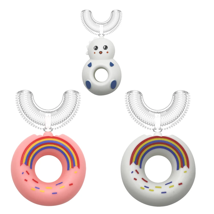 1 шт. 360 градусов детская щеточка для зубов силиконовый u-образной зубной щеткой