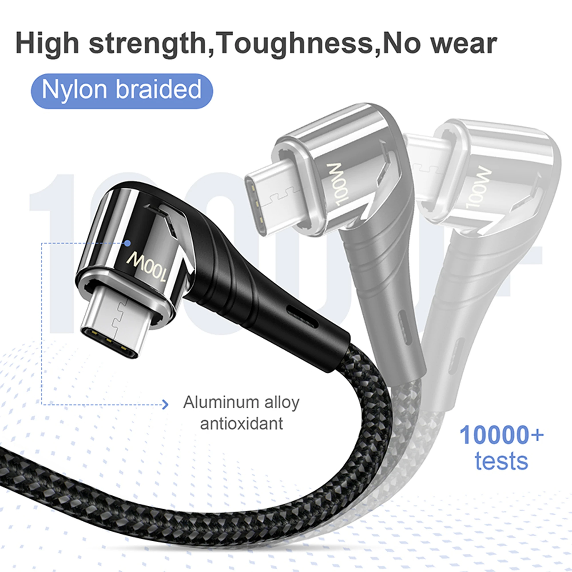 Aikede питания OEM Магнитный USB C кабель PD 100 Вт (20В/5А МАКС), USB-C для USB-C кабель для зарядки, 480Mbp/s передачи данных 5 контактов типа C