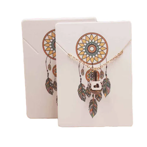Custom Printed Necklace Display Cards Luxury Cheap Kraft Paper 5x7cm Jewelry Display Card