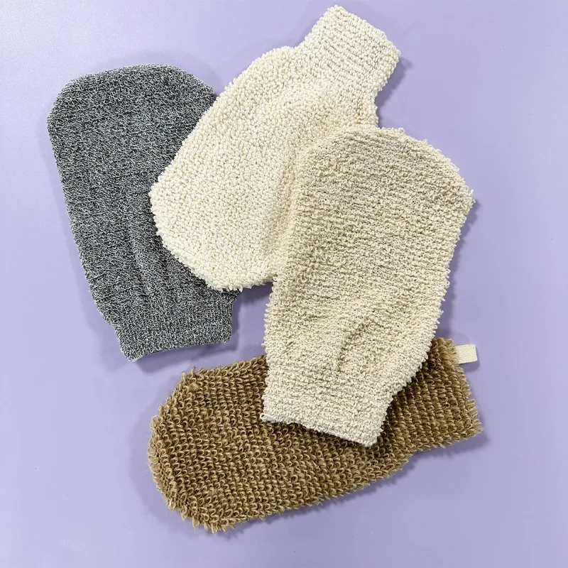 Eco Friendly Natural Reusable Exfoliating Jute Bath Gloves Sisal Mitt Comfortable Washing Gloves Body Exfoliating Gloves
