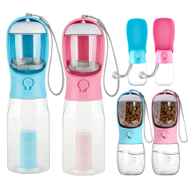 Portable Water Bottle Travel Pet Drinker Leakproof Dog Bowl Food Containers Dog Accessories For Dogs Puppy Drinking Bottle