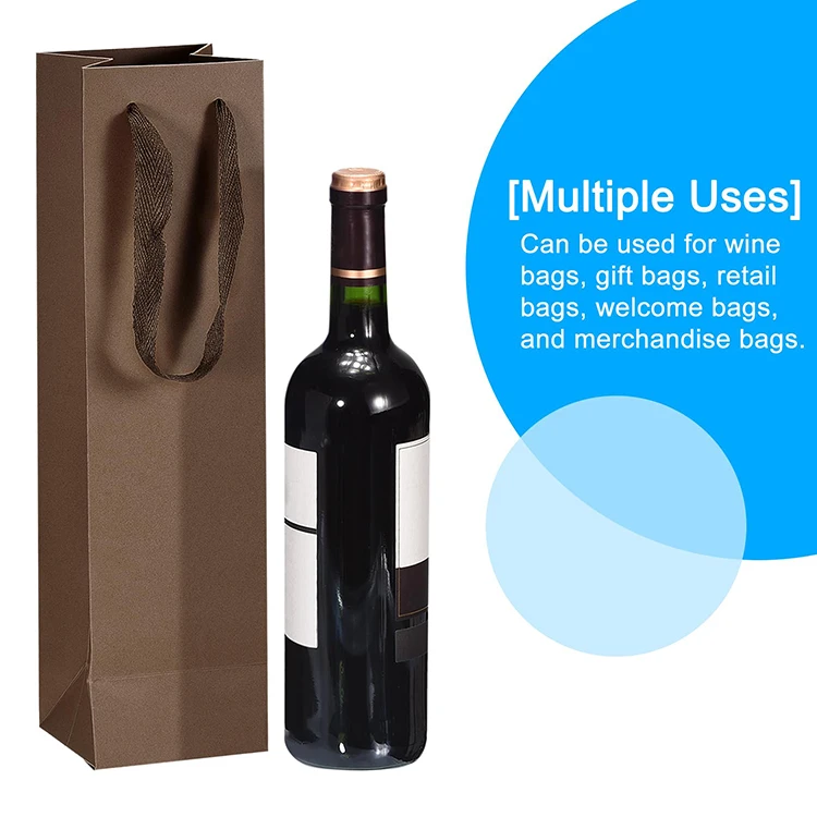 Wholesale Customized Packing Handle Design Flower Bouquet Gift Christmas Wine Paper Bag with Your Own Logo