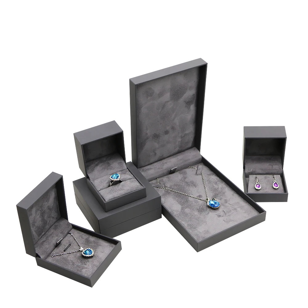Wholesale Custom Logo Leather Jewelry Box Luxury Earring Bracelet Necklace Ring Box Jewelry Packaging Box