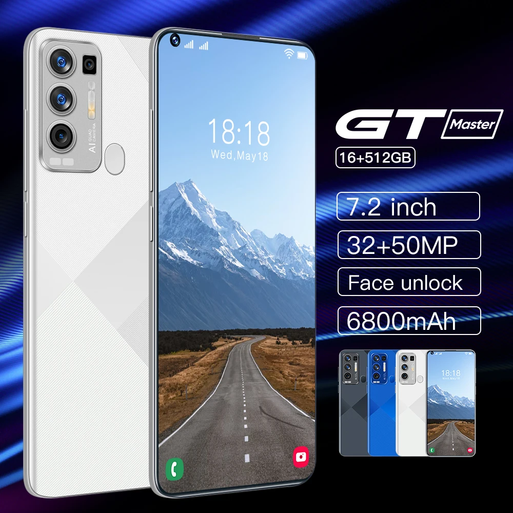 GT master 7.2 inch Full Screen 32mp+50mp Finger Face korea Unlocked Mobile Phone
