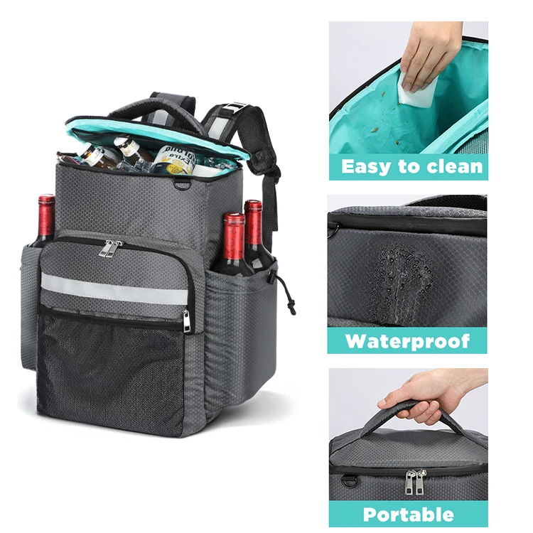 Wilson Custom 30 Cans Waterproof Lightweight Picnic Insulated Backpack Ice Cooler Bag Leak-Proof Soft Cooler Backpack For Food