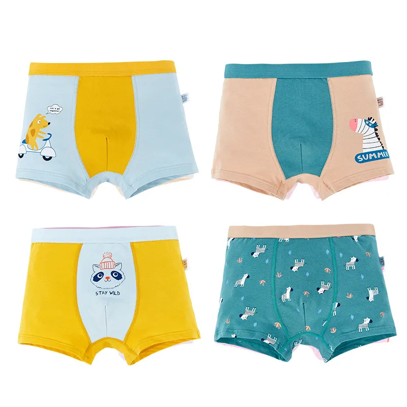 Hot Boxer Shorts Kids Class A Cotton Boxer Underpants Soft Skin-friendly Fabric Cute Cartoon Underwear