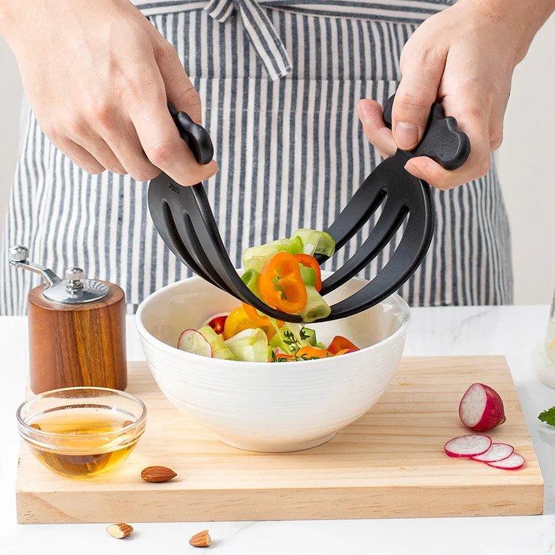 2pcs/Set Fruit Salad Mixer  Claw Stainless Steel Fruit Vegetable Salad Tools Server Kitchen Tool For Home Restaurant