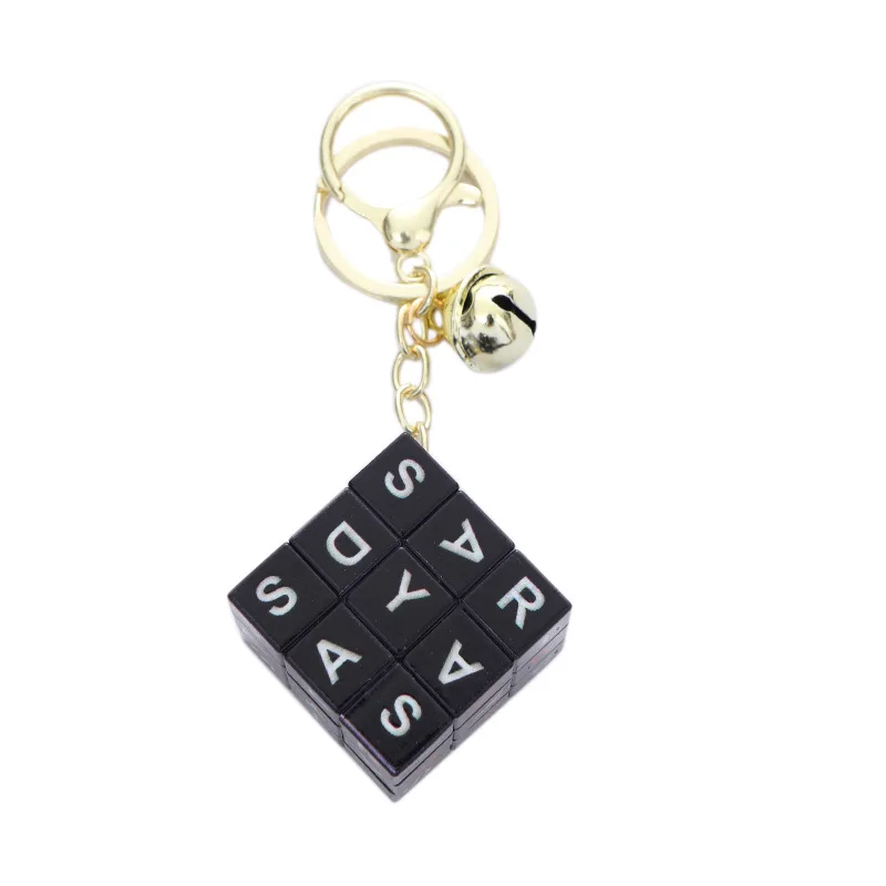 Educational toys Plastic 3.5cm Mini cube Keychain Creative Magic Cube Puzzle Keyring Pendant gift Key Chain