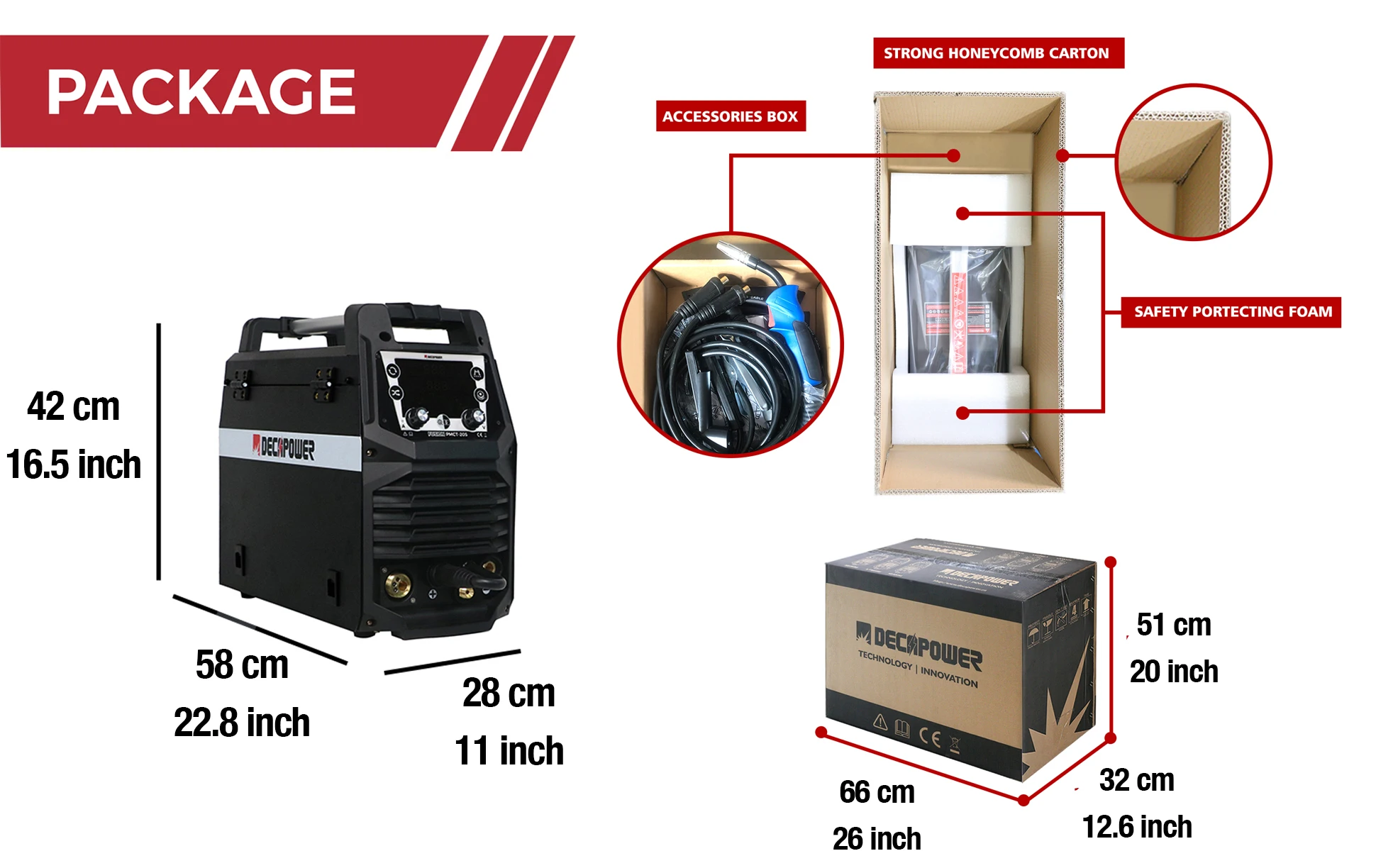 Decapower Fusion PMCT 205 Multifunction IGBT Inverter MIG TIG CUT MMA 5 in 1 Welding Machine 200A