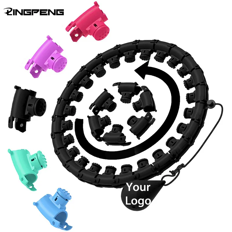 Factory-direct Customized Massage Function Fitness Hula Ring Detachable and Adjustable Exercise Ring for  Weight Loss