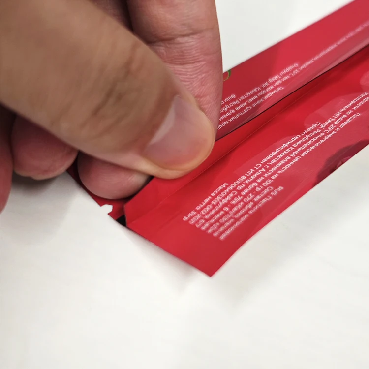 Custom glossy aluminum foil heat sealable food grade mini individual stick sachet bag for powder packaging bag